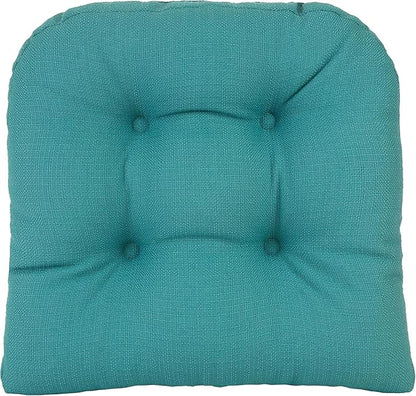Klear Vu Gripper Overstuffed Universal Non-Slip Dining Chair Cushions for Kitchen Decor or Office Use, U-Shaped Skid-Proof Seat Pad, 17x17 Inches, 2 Count (Pack of 1), Solid Teal