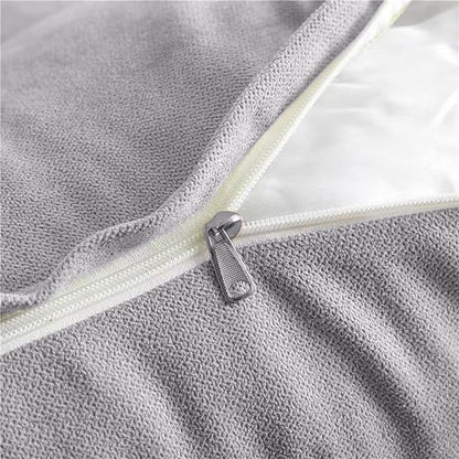 Triangular Reading Bed Rest Pillow Large Bolster Cushion Headboard Backrest Wedge Pillow with Removable Cover and Two Large Side Pockets (Chalk Grey, California King: 71 x 8 x 20 inches)