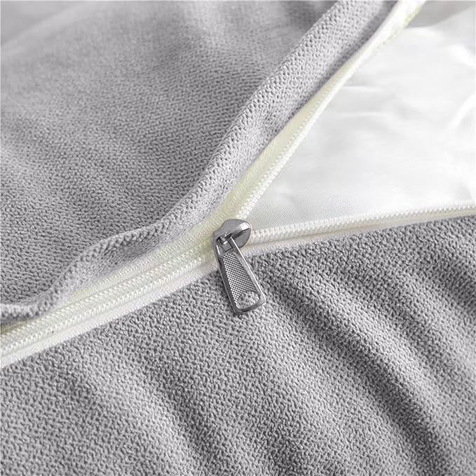 Triangular Reading Bed Rest Pillow Large Bolster Cushion Headboard Backrest Wedge Pillow with Removable Cover and Two Large Side Pockets (Chalk Grey, King: 78 x 8 x 20 inches)