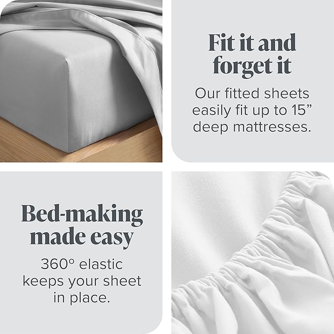 Bare Home 2-Pack Fitted Bottom Sheets Twin XL - Premium 1800 Ultra-Soft Wrinkle Resistant Microfiber - Deep Pocket (Twin XL, Sage)