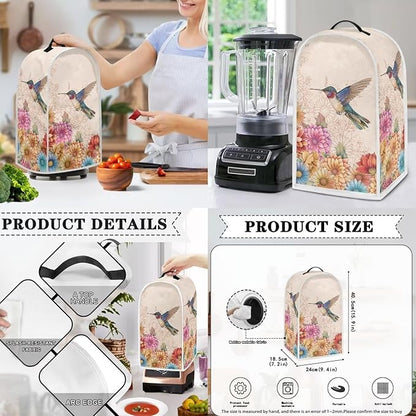 Hummingbird Appliance Covers Set Washable Kitchen Blender Dust Cover Flower Bread Maker Toaster Cover 2 Slice Kitchen Accessories