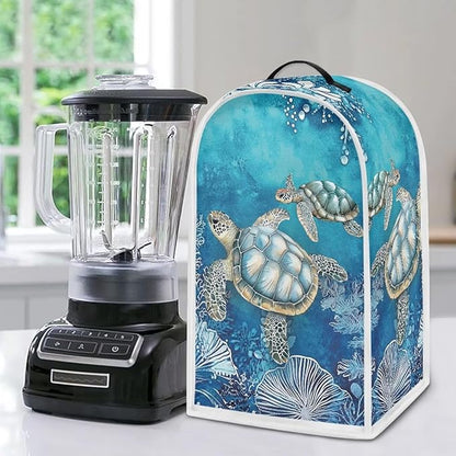 Talayituse Turtle Water Plants Print Blender Dust Cover, Fingerprint Protection Cover for Stand Mixer or Coffee Machine, Home Kitchen Appliance Covers for Stain Dust Resistant Supplies