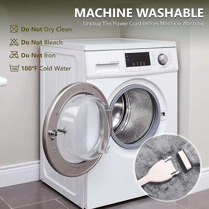 Heat Blanket 50”x60” Throw,Soft Flannel & Sherpa Reversible Electric Blanket with 10 Heat Settings,12 Timer Setting and 3 Hours Auto-Shut Off,ETL Certified Machine Washable,Ivory