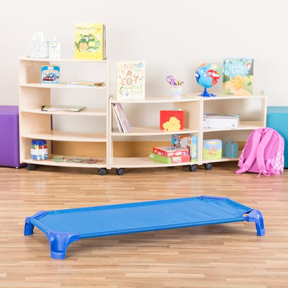Sprogs Deluxe Heavy-Duty Childrens Standard 52"L Stackable Daycare Cot with Easy Lift Corners Cots for Preschool Kids Sleeping, Resting, and Naptime