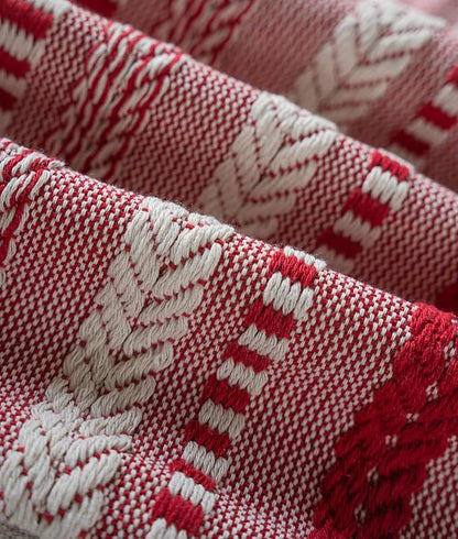 Christmas Pillow Covers 18x18 Inch Set of 2, Farmhouse Boho Christmas Decorative Couch Pillow Cases, Red Accent Pillows of Bed, Sofa Bedroom Living Room Home Decor Cushion Cover