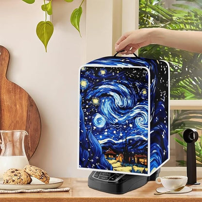 Starry Night Print Coffee Maker Cover – Dust Protection Stain Resistant Washable Appliance Cover Kitchen Decoration Gifts For Coffee Lovers