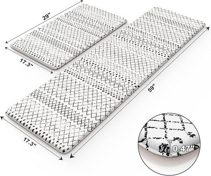 KIMODE Kitchen Mats 2PCS,Anti Fatigue Geometric Kitchen Rugs,Non Slip Waterproof Kitchen Mats for Floor,Cushioned Comfort Foam Standing Desk Mat for Home, Office, Sink,Laundry,Black and White