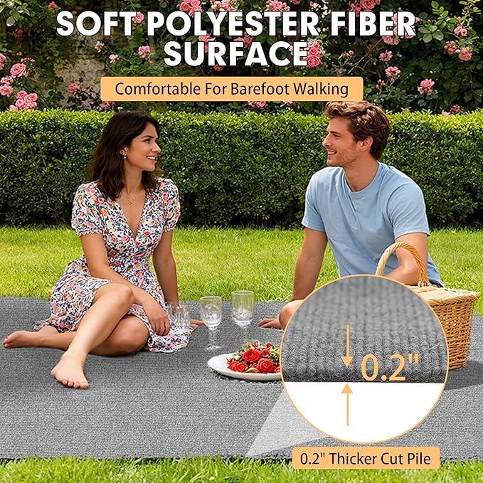 Marine Carpet,5 FT x 15 FT Smoke Gray Indoor Outdoor Carpet 0.2" Thick Boat Carpet with Water-Proof TPE Backing, Non-Slide Outdoor Marine Carpet Roll for Home, Patio, Porch, Deck