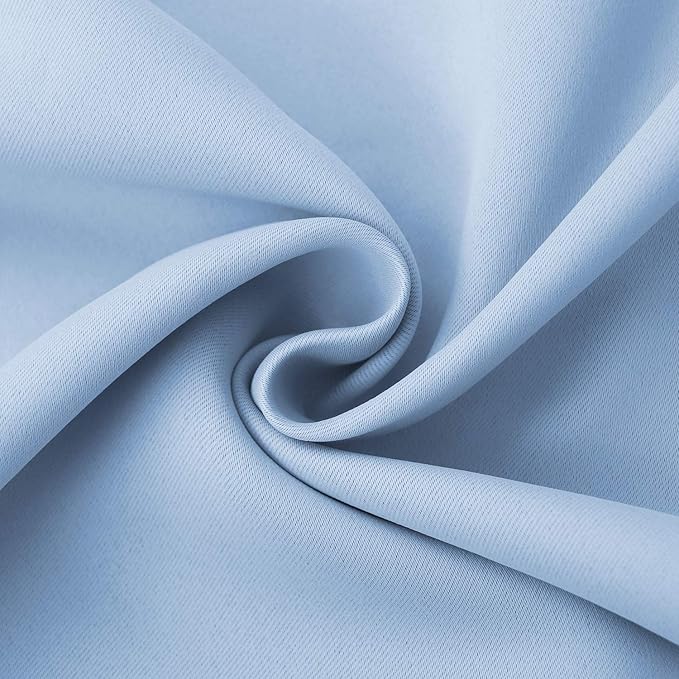 BGment Baby Blue Room Darkening Curtains 48 Inches Long - Short Thermal Insulated Drapes Privacy for Nursery Kids Bedroom Windows, 42 x 48 Inch, 2 Panels