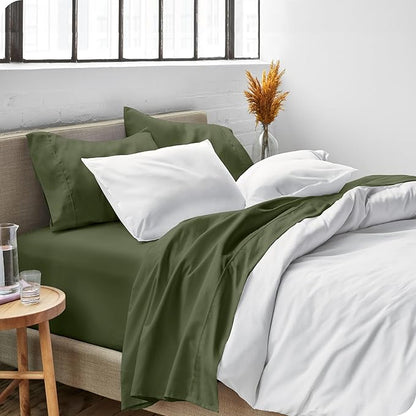 Bare Home California King Sheet Set - 1800 Ultra-Soft Microfiber Cal King Bed Sheets - Double Brushed - Deep Pockets - Easy Fit - 4 Piece Set - Bed Sheets (California King, Cypress)