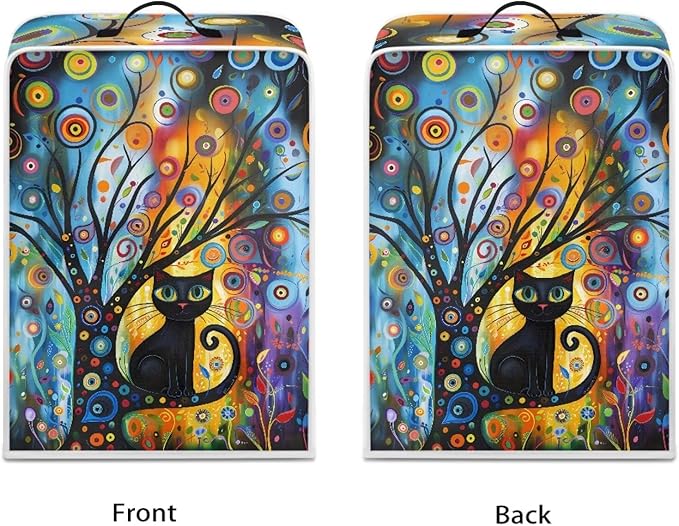 Modern Art Cat Coffee Maker Covers With Top Handle Folding Coffee Machine Dust Covers For Blender Mixer Juice Machine Keep Office Home Kitchen Clean