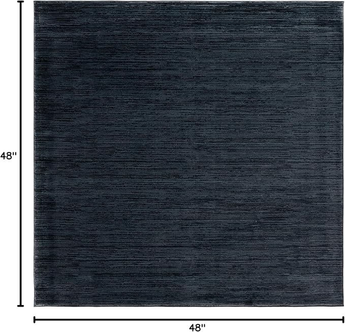 SAFAVIEH Vision Collection Area Rug - 4' Square, Black, Modern Ombre Design, Non-Shedding & Easy to Clean, Ideal for Living Room, Bedroom, Dining Space (VSN606Z)