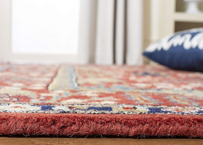SAFAVIEH Antiquity Collection Runner Rug - 2'3" x 6', Red & Multi, Handmade Traditional Oriental Wool, Ideal for High Traffic Areas in Living Room, Bedroom (AT64A)