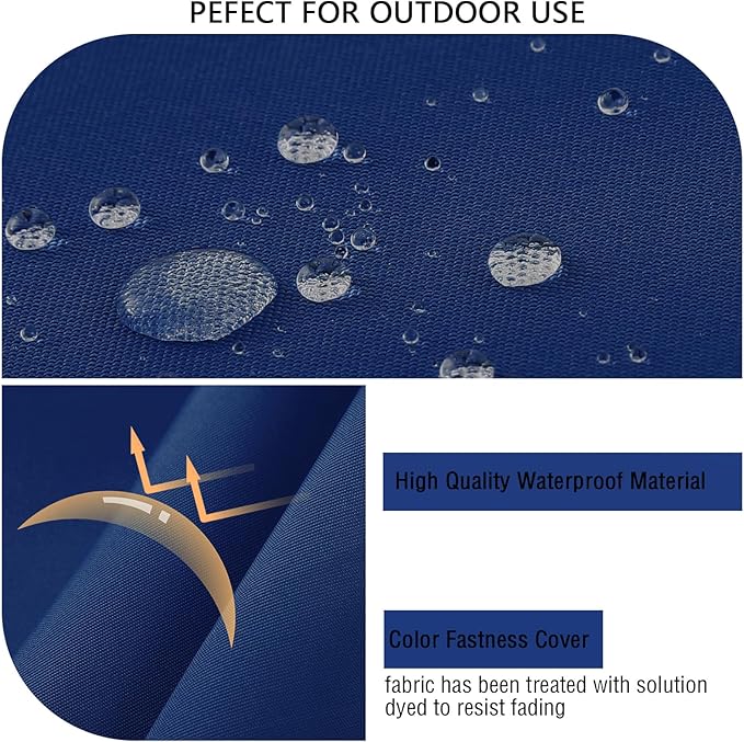 idee-home Outdoor Cushions for Patio Furniture, Outdoor Seat Cushion, Waterproof Couch Hampton Bay Deep Seat Replacement Chair Cushions for Garden Lawn Backyard Deck, 24 x 26 Navy Bue