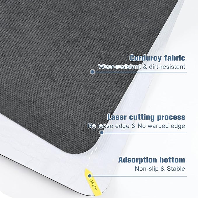 Placoot Desk Chair Mat for Hardwood Floor Corduroy Surface 55"x35" Office Chair Mat for Rolling Chairs,Large Anti-Slip Backing Under Desk Low-Pile Office Rug Floor Mat for Office/Home