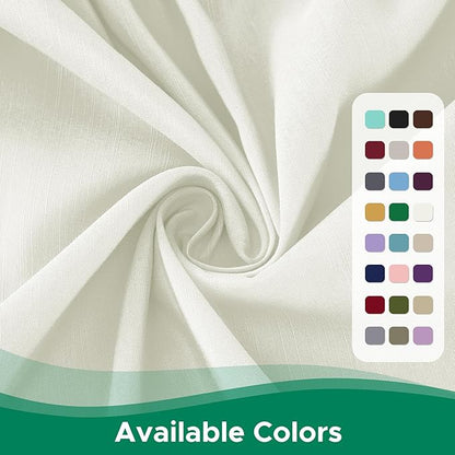 Biscaynebay Wrap Around Bed Skirts for Queen Beds with Short Drop of 12", Ivory Adjustable Elastic Dust Ruffles Easy Fit Wrinkle Resistant Silky Luxurious Fabric Machine Washable