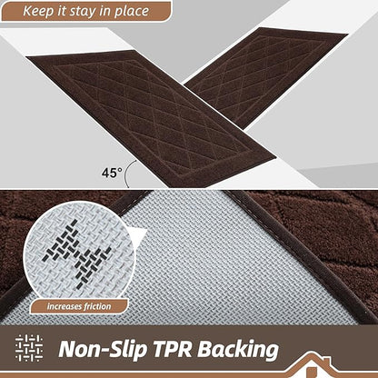 BEQHAUSE Dirt Trapper Door Mat 36" x 60", Doormat Non-Slip Entryway Rugs Washable, Dog Door Mat Stain Resistant and Absorbent Welcome Floor Mat for Front Back Door, Muddy Wet Shoes & Paws, Brown