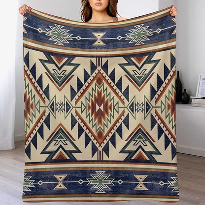 Native Throw Blanket, Southwest Tribal Aztec Pattern Vintage Abstract Ethnic Geometric Print Couch Sofa Bed Plush Throw Blanket 50"x60"