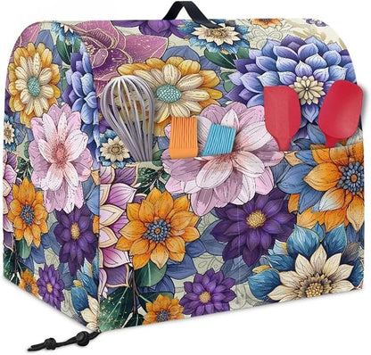 Boho Flower Mixer Covers Dust Covers for Stand Mixer Kitchen Counter Mixer Parts & Accessories Decor for Kitchen Kid Mixer Cover Colorful
