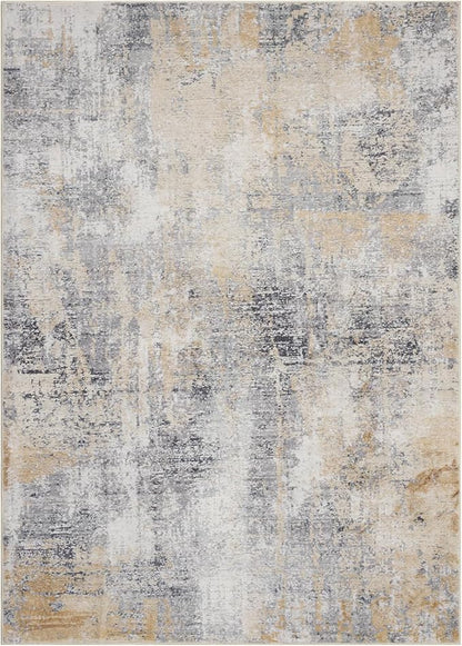DomDomitapis Area Rug 3×5, Vintage Boho Rug,Ultra-Soft Low Pile, Washable, Non Slip,Stain Resistant Printed Carpet for Living Room Bedrooms Playroom Office Kitchen, Gold/Grey