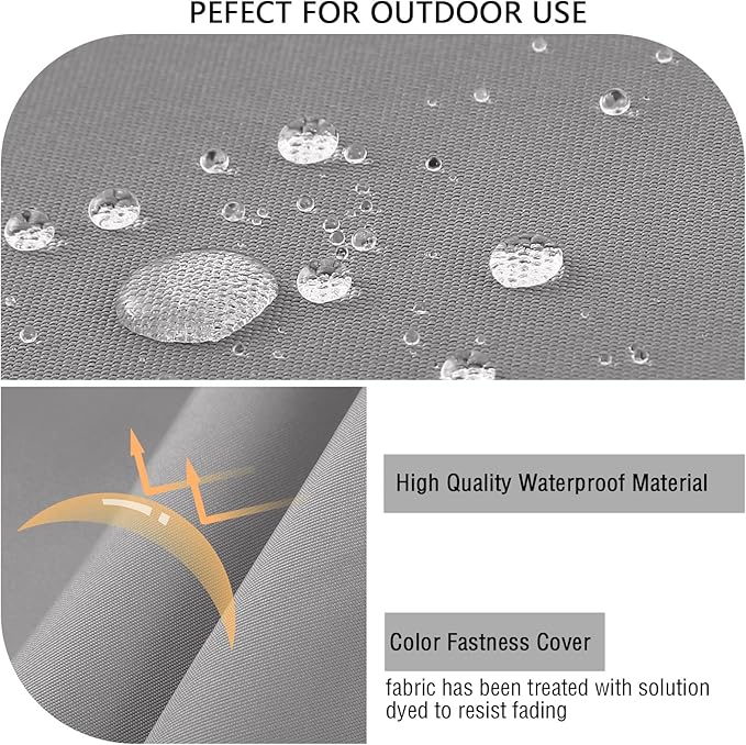 idee-home Outdoor Cushions for Patio Furniture, Outdoor Seat Cushion, Waterproof Couch Hampton Bay Deep Seat Replacement Chair Cushions for Garden Lawn Backyard Deck, 24 x 26 Grey