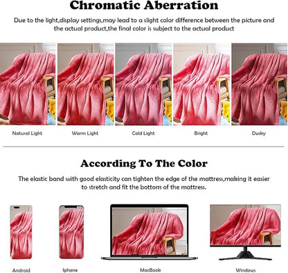 NEWCOSPLAY Super Soft Throw Blanket Coral Pink Premium Silky Flannel Fleece Leaves Pattern Lightweight Bed Blanket All Season Use (Coral Pink, Throw(50"x60"))