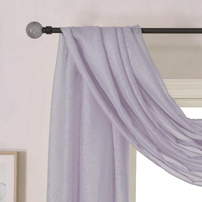 DONREN Lilac Semi Sheer Luxury Scarf for Window - add Beautiful Elegant Effect to Curtain Drapes (Lavender Purple,1 Panel 52 x 144 Inch Length)