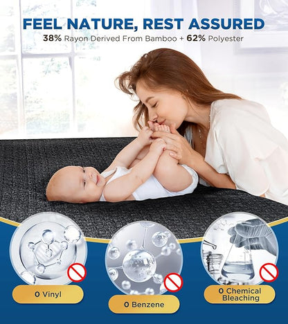 Premium 100% Waterproof Full Mattress Protector, Breathable Cooling 3D Air Fabric Mattress Cover, Soft Hypoallergenic Noiseless Bed Cover Machine Washable Vinyl Free, 8-21'' Deep Pocket (Black)