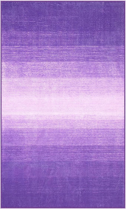 Wonnitar Washable 3x5 Purple Rugs for Bedroom, Modern Non-Slip Soft Nursery Area Rugs, Non-Shedding Ombre Low Pile Bathroom Throw Mat, Floor Carpet for Kitchen Dorm Playroom (Purple, 3'x5')