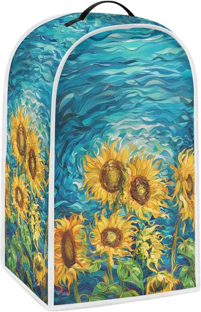 Sunflower Pattern Blender Dust Cover for Stand Mixer or Coffee Maker Appliance, Anti Fingerprint Polyester Dust Proof Stain Resistant Blender Cover for Home Kitchen