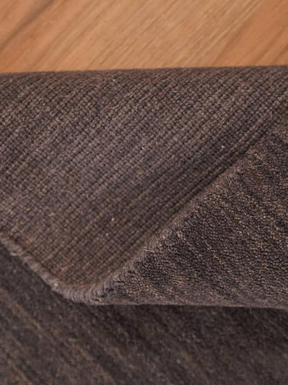 Hand Knotted Loom Wool ECO-Friendly Area Rugs - 4'x6', Rectangle, Charcoal Color, Solid Plain Design, High Pile Handmade Anti Skid Area Rugs for Living Room, Bed Room (L00111)