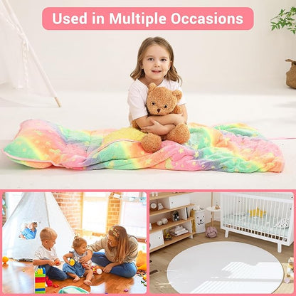 Toddler Nap Mat with Pillow and Blanket, Extra Large Rolled Napping Mats,Slumber Bags for Boys Girls,Kids Sleeping Bag for Daycare, Preschool Travel Camping