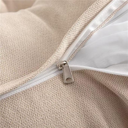 Triangular Reading Bed Rest Pillow Large Bolster Cushion Headboard Backrest Wedge Pillow with Removable Cover and Two Large Side Pockets (Champagne, King: 78 x 8 x 20 inches)