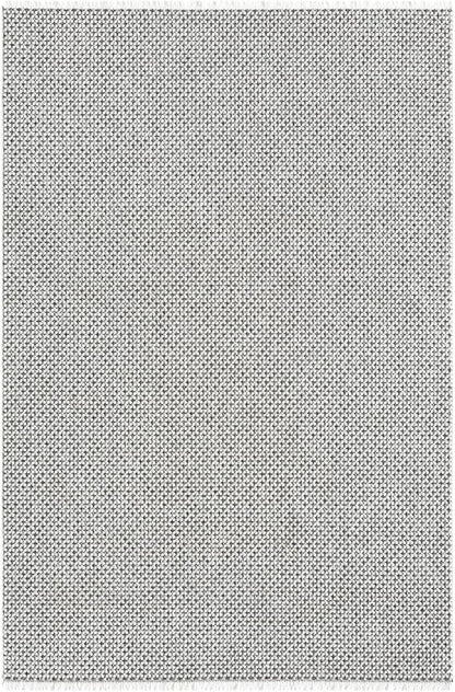 LUXE WEAVERS Solid Machine Woven White Dark Gray 9x12 Area Rug, Indoor Stain-Resistant Carpet