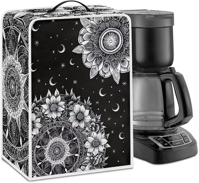Mandala Sun Moon Coffee Machines Covers - Dust Resistant Protective Covers For Coffee Makers, Blender, Mixer, Juice Machine - Dust Proof, Washable