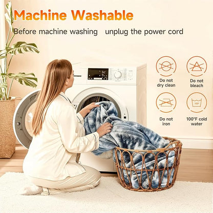 Heated Blanket Electric Throw Blanket 50"x60" Fast Heating Electric Blanket with 5 Heat Levels & 4 Hours Auto-Off Overheat Protection Cozy Soft Flannel Heated Throw Blanket