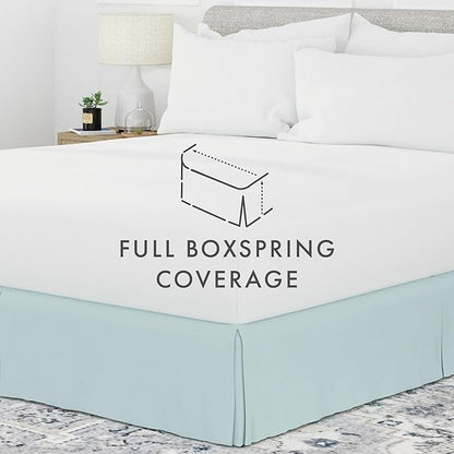 Linen Market Bed Skirt - Ultra Soft Microfiber - Easy Fit with 14 Inch Tailored Drop - Hotel Quality, Shrinkage & Fade Resistant - Bed Cover - Twin Bed Skirts - Bedroom Décor - (Twin, Aqua)