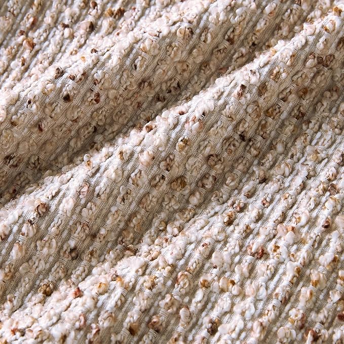 Decorative Couch Throw Pillow Covers 12x20 Set of 2 Beige Striped Soft Wool Pillow Covers Neutral Textured Boho Cushion Covers for Modern Farmhouse Sofa Bedroom Living Room Decor SY012-A12