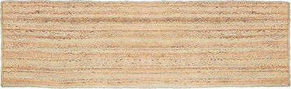 Ramanta Home Hand Woven Jute Braided Rug 2'x6' - Natural, Boho Reversible Floor Carpet for Living Room, Farmhouse Accent Rugs for Kitchen, Bedroom, Nursery, Kids Room, Patio - 24X72 Inch