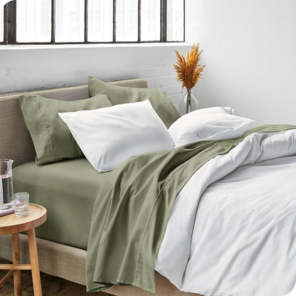 Bare Home Twin XL Sheet Set - 1800 Ultra-Soft Microfiber Twin Extra Long Bed Sheets - Double Brushed - Deep Pockets - Easy Fit - Extra Soft - 3 Piece Set - Bed Sheets & Pillowcases (Twin XL, Sage)