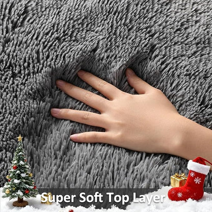 Ophanie Round Rugs 3Ft Grey Circle Area Rug,Christmas Room Decor, Aesthetic Nursery Bedroom Carpet, Fluffy Fuzzy Plush Soft Shaggy Gray Living Room Rugs for Kids Boys Girls Teen Baby Home, Dorm