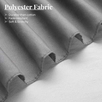 RIMELA Light Grey Bed Skirt Queen Size 21 Inch Drop, Elastic Bed Skirting for Bed Base and Frame, Bedding Dust Ruffle Easy to Install, Lightweight Wrap Around Adjustable Bedskirt