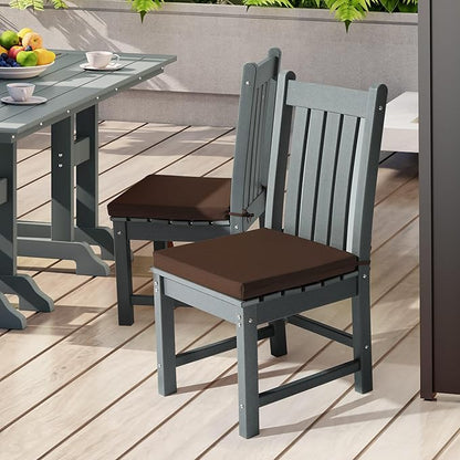 WestinTrends Solace Outdoor Patio Kitchen Dining Chair Square Seat Cushions Set of 4, 18 x 18, Brown