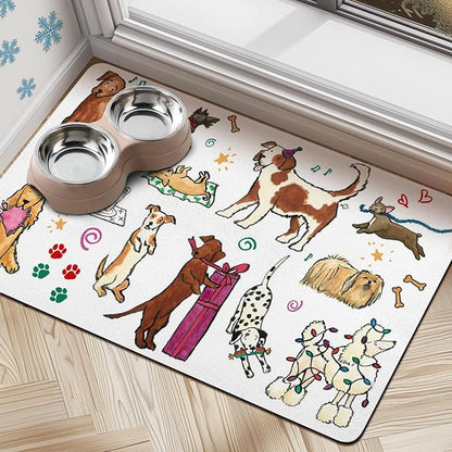 Absorbent Pet Mats for Food & Water, Quick Dry Non-Slip Cat & Dog Accessories