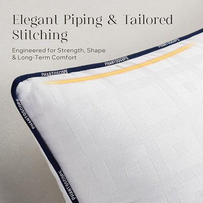 Phantoscope 12x20 Pillow Inserts, Decorative Throw Pillow Inserts with 100% Cotton Jacquard Cover, Virgin Fiber Pillow Sham Stuffer, Lumbar Square Couch Cushion Pillows, Pack of 2, 12x20 Inch