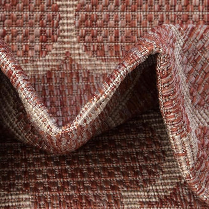 Unique Loom Outdoor Trellis Collection Area Rug (2' x 6' 1" Runner, Rust Red/ Ivory)