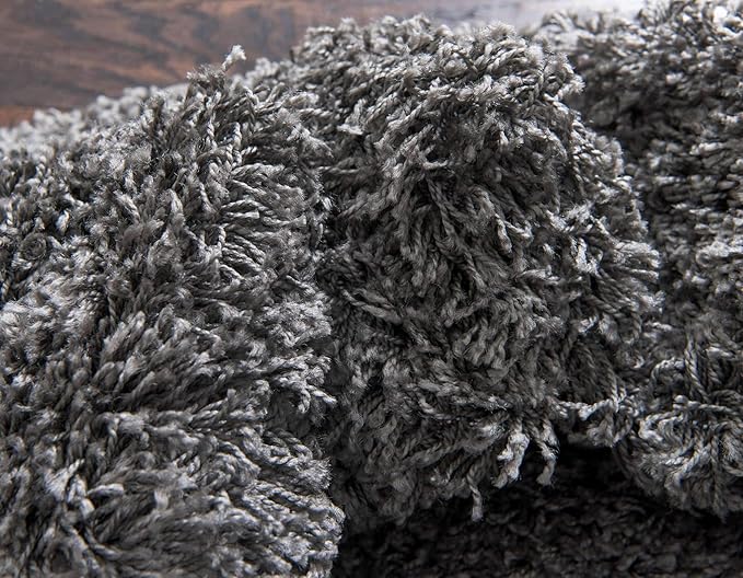 Unique Loom Solid Shag Collection Area Rug (10' x 13' Rectangle, Graphite Gray)