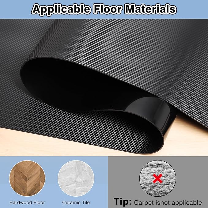 35"x 48" Chair Mat for Hard Floors, Durable Office Chair Mat for Tile &Laminate Floor, Easy to Clean Desk Floor Mats for Hard Floors, 3D Carbon Fiber Pattern Floor Protector,Waterproof Office Mat