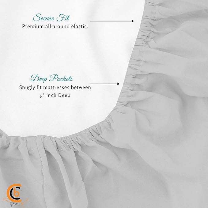 Camping Cot Sheets 25" x 75" - 3 Piece Cot Sheet Set for Bunk Bed - fits upto 9" Deep Mattress, Perfect for Narrow Twin, Camping Cot, RV Bunk, Guest Beds, Trifold Mattress - Light Grey