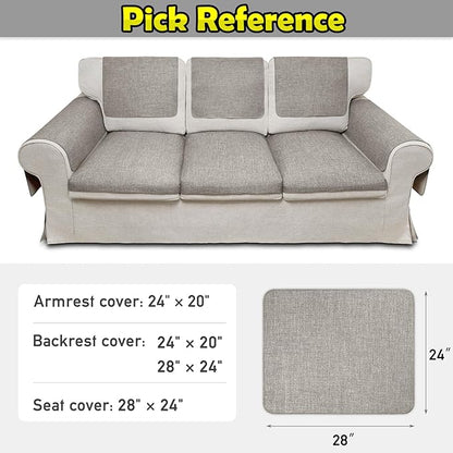 Couch Arm Covers, Waterproof Armrest Cover for Sofa, Armchair, Loveseat, Non-Slip Recliner Arm Cover, Sofa Arm Covers, Headrest Covers, Arm Chair Covers Set of 2 (Taupe, 28"×24")